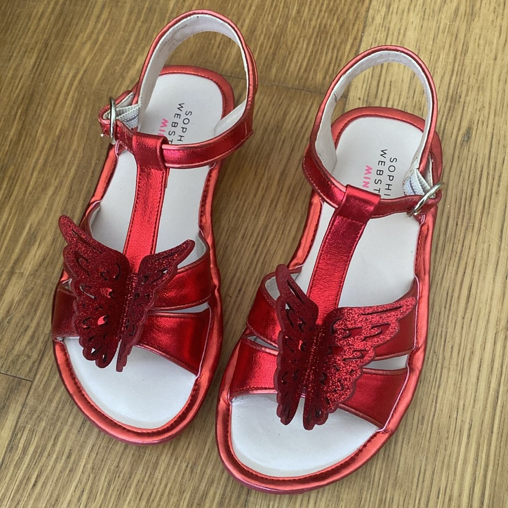 Sophia Webster Mini Celeste Ruby Red Girl Sandals Size 34 2.5
